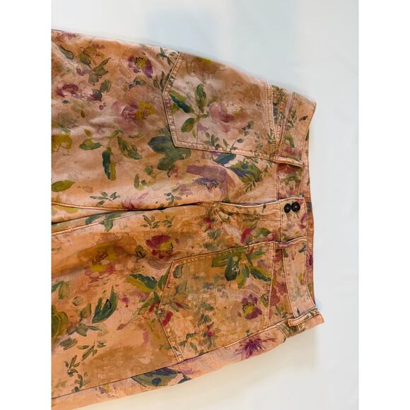 Pilcro Anthropologie Wanderer Straight Leg Jeans Women 30 Cottage Floral Rose - Picture 10 of 16